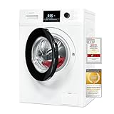 Exquisit Waschmaschine WA58214-340A weiss | 8 kg Fassungsvermögen | Energieeffizienzklasse A | 16 Waschprogramme | Kindersicherung | Startzeitvorwahl