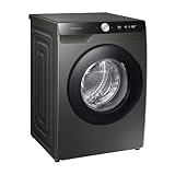 Samsung Waschmaschine, 8 kg, 1400 U/min, Ecobubble, Automatische Waschmittel- und Weichspülerdosierung, Inox/Schwarz, WW80T534AAXAS2